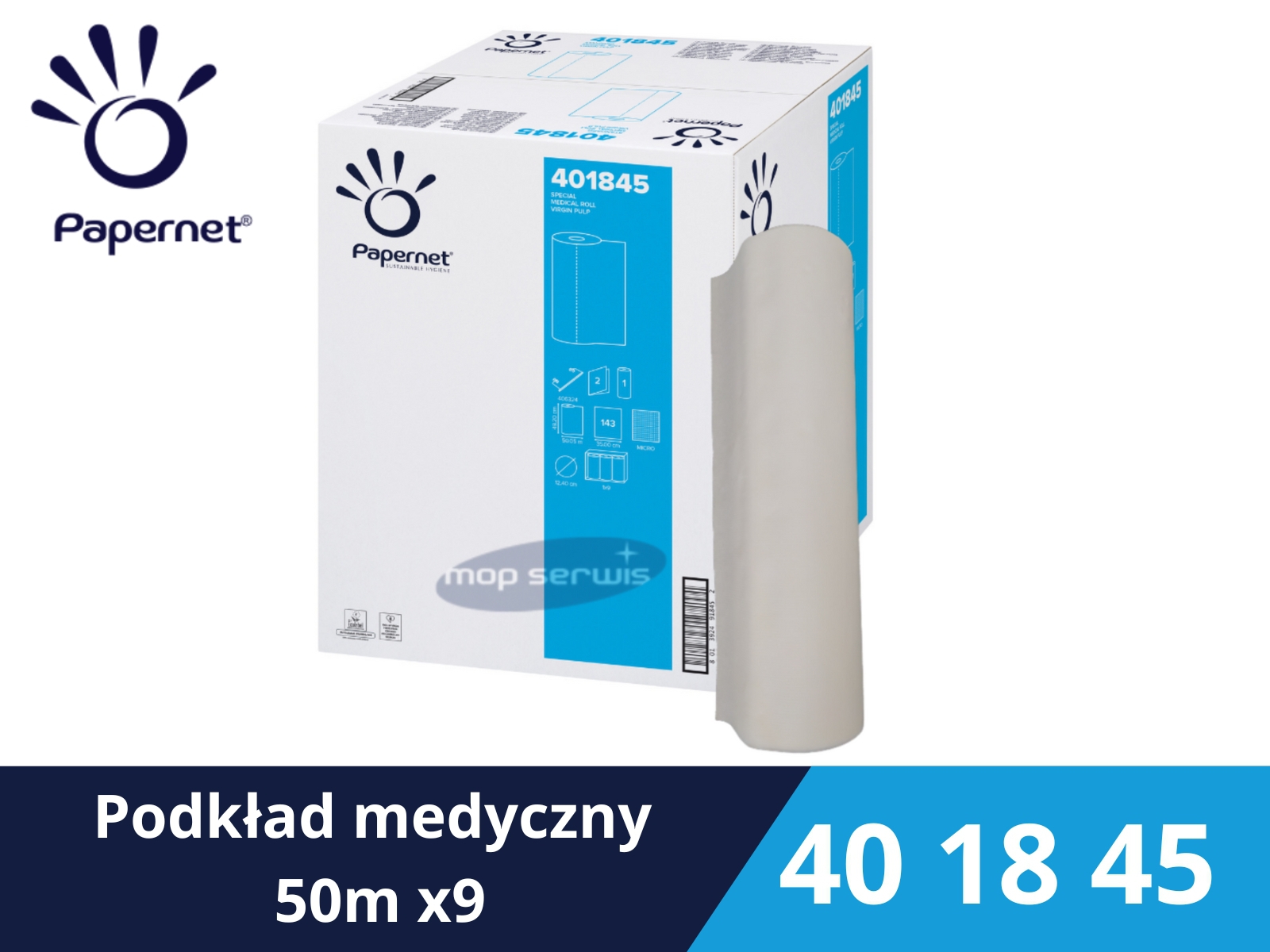 Podkład medyczny 50 PAPERNET Premium 401845 Rola 50mb